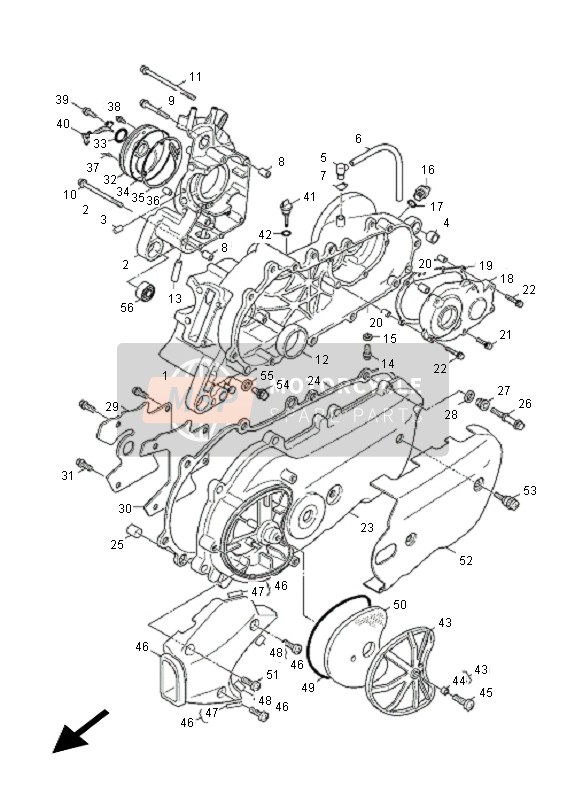 Yamaha NXC125E CYGNUS X 2011 Crankcase for a 2011 Yamaha NXC125E CYGNUS X